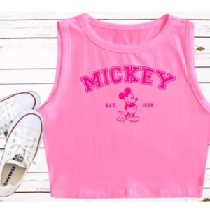 Mickey Mouse Disney Shirt Crop Tank Mickey Cropped Tank Top Disney Croptop WDW Disney Vacation Top