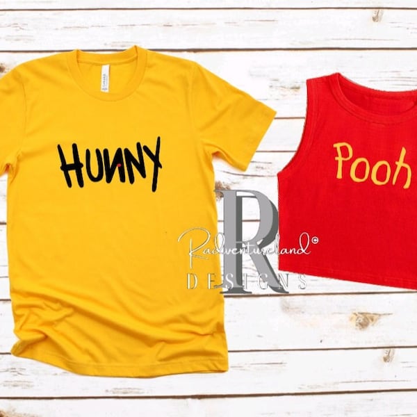 Winnie the Pooh Couples Tee & Crop Tank Top Disney Shirts Poohbear Hunny Disneyland shirts