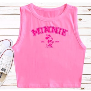 Minnie Disney Shirt Crop Tank Mickey Cropped Tank Top Disney Croptop WDW DAK Epcot