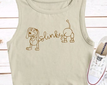 Slinky Dog Crop Tank Top Disney Toy Story Cropped top Disneyland Disneyworld WDW Croptop Hollywood Studios ToyStory Land