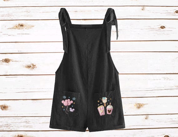 Magic Overalls Disneyland Romper Mickey Balloons WDW Disneyworld Jumper Disney Ears Popcorn Coffee