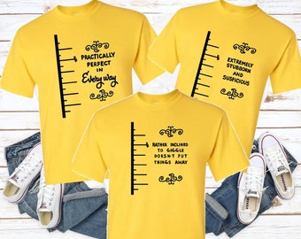 Mary Poppins Tape Measure Disney Funny Matching Family Shirts