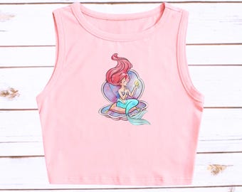 Ariel Croptop Little Mermaid Cropped Tanktop Disney Princess Disneyland WDW Disneyworld Crop top Magic Kingdom