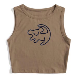 Lion King Croptop Tank Lion Cub Simba Mufasa Disney Shirt Disney Crop Animal Kingdom AK WDW Crop Tank DAK Vacation trip Tee Black