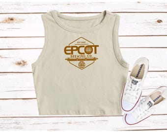 EPCOT Brewing Co Disney Shirt Disney Crop top Epcot Tank Disney Tank Crop WDW Vacation Tees