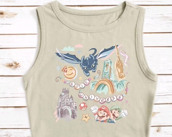 Epic Universe Crop Tank Top Super Mario Luigi HP Cropped Tank Toothless Universal Studios HTTYD Croptop