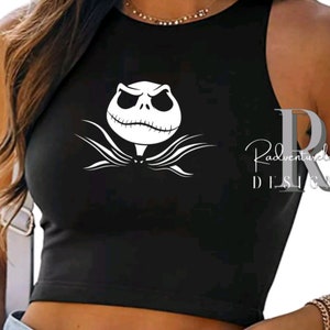 Jack Skellington Nightmare Before Christmas Cropped Top Disney Shirt Halloween Crop Tank Oogie Boogie Boo to You MNSSHP Croptop Tank Costume bild 4