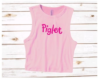 Camiseta corta de Piglet Pooh de Disney, top corto de Disneyland, camiseta sin mangas de Critter Country, vacaciones en Disney, WDW