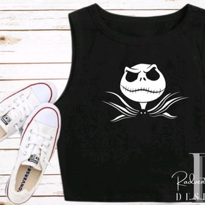 Jack Skellington Nightmare Before Christmas Cropped Top Disney Shirt Halloween Crop Tank Oogie Boogie Boo to You MNSSHP Croptop Tank Costume bild 1