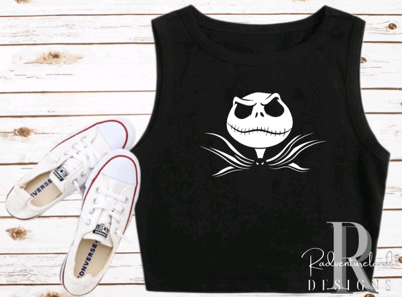 Jack Skellington Nightmare Before Christmas Cropped Top Disney Shirt Halloween Crop Tank Oogie Boogie Boo to You MNSSHP Croptop Tank Costume bild 1