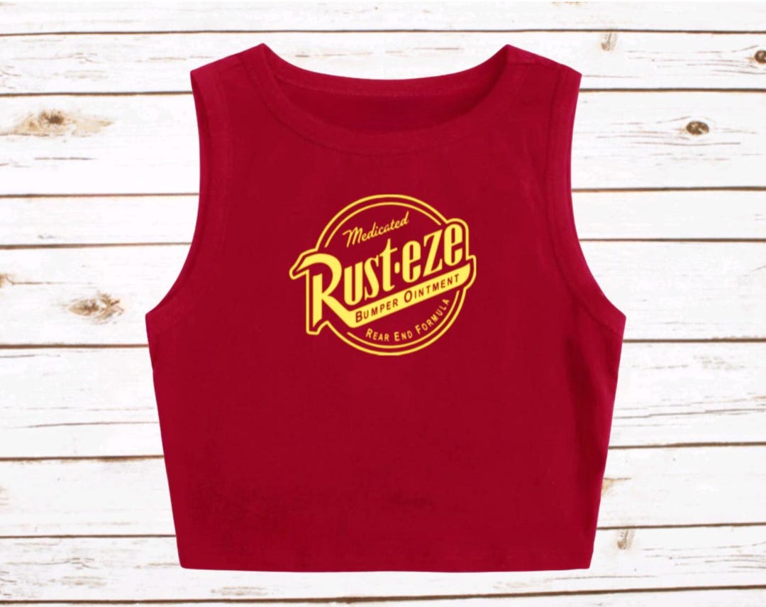 Rusteze Cars Crop MAROON COLOR Tank Disney Radiator Springs