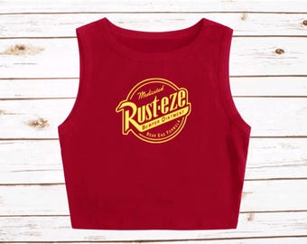 Rusteze Cars Crop Tank Disney Radiator Springs Carsland Croptop Disneyland WDW California Adventure Mcqueen