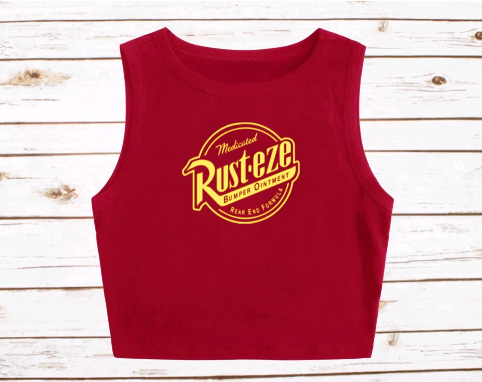 Rusteze Cars Crop MAROON COLOR Tank Disney Radiator Springs