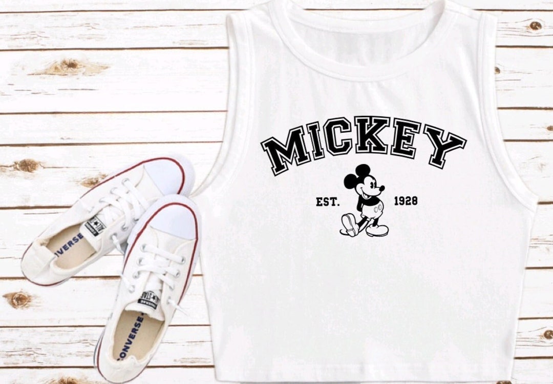 Mickey Mouse Disney Shirt Crop Tank Mickey Cropped Tank Top Disney
