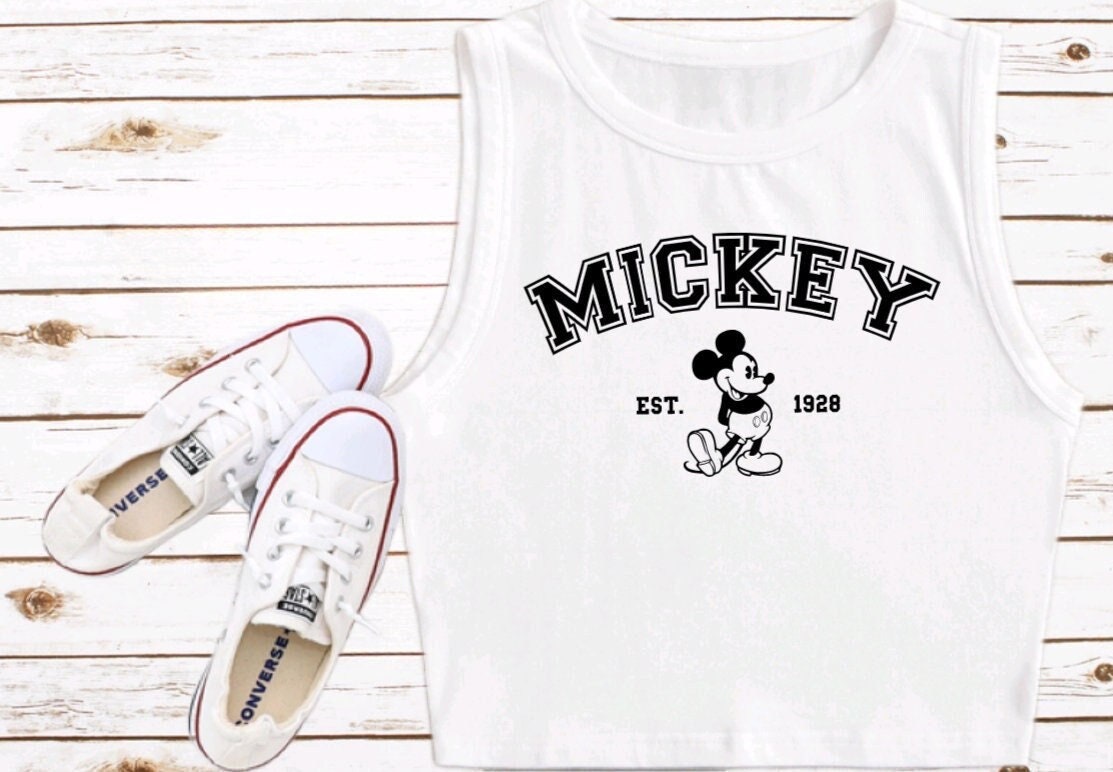 Mickey Mouse Disney Shirt Crop Tank Mickey Cropped Tank Top Disney