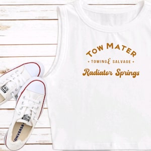 Tow Mater Cars Disney Pixar Crop Tank Crop Tank Disneyland Radiator Springs Disney Shirt Disney Crop Tank Top Lightning McQueen Mater