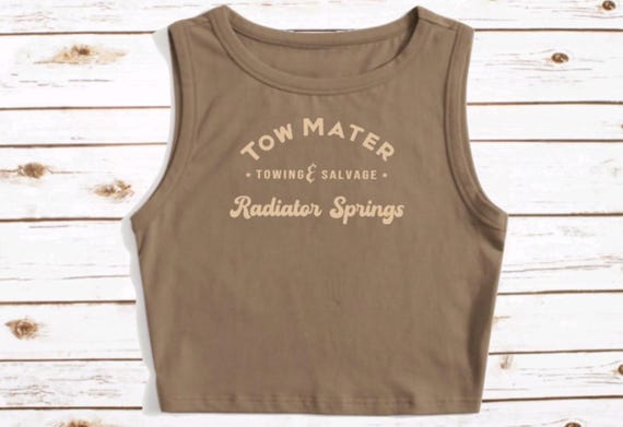 Tow Mater Cars Disney Pixar Crop Tank Crop Tank Disneyland Radiator Springs Disney Shirt Disney Crop Tank Top Lightning McQueen Mater
