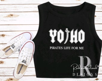 Pirates of the Caribbean Crop Tank Disney Shirt Cropped yo ho Tank Top WDW Vacation Shirts