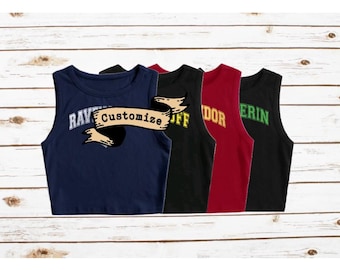 School Crop Tops Croptop Wizard Houses Universal Studios Shirts Hp Tank Tops Universal Studio Crop Tops