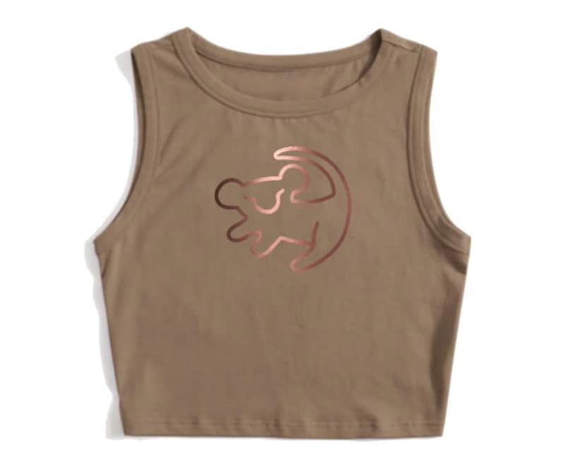Lion King Croptop Tank Lion Cub Simba Mufasa Disney Shirt Disney Crop Animal Kingdom AK WDW Crop Tank DAK Vacation trip Tee Rosegold