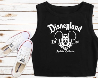 Disneyland Mickey Mouse Disney Shirt Crop Tank Mickey Crop Tank Top Walt Disney Family Vacation Cropped Tank Top Tshirt