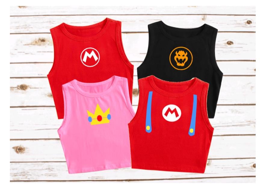 Princess Peach Crop Tank Top Super Nintendo Cropped Shirt