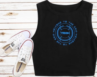 TRON Glow Croptop Lightcycle Disney Shirt Crop Tank Disneyworld Crop Tank WDW Disney Vacation Trip Tee