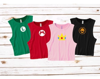 Super Mario Croptops Mario Luigi Bowser Princess Peach Cropped Tank Tops Universal Studios Trip shirts Epic Universe Crop top