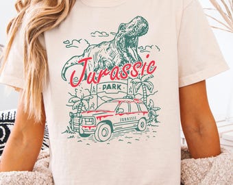 Universal Studios Crop Top Jurassic Dinosaur Jeep Park Dino Cropped Shirt pastel boxy crop