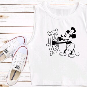 Steamboat Willie Crop Tank Mickey Mouse Disney Shirts Disney Croptop Disney Crop Tank Top Disney Tank AK WDW Disney Vacation Trip Tee
