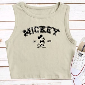 Mickey Mouse Disney Shirt Crop Tank Mickey Cropped Tank Top Disney Croptop WDW Disney Vacation Top