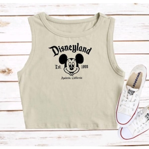 Disneyland Mickey Mouse Disney Shirt Crop Tank Mickey Crop Tank Top Walt Disney Family Vacation Cropped Tank Top Tshirt