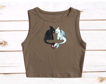 NightFury LightFury Croptop Epic Universe Crop Tank Top HTTYD Toothless