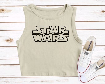 Star Wars Crop Tank top Disneyland Galaxy's Edge Vader Croptop Luke Leia Han Solo Chewbacca r2-d2 C3po DLR WDW Cropped Top