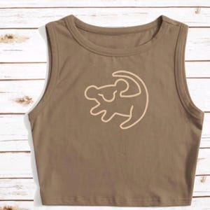 Lion King Croptop Tank Lion Cub Simba Mufasa Disney Shirt Disney Crop Animal Kingdom AK WDW Crop Tank DAK Vacation trip Tee Tan