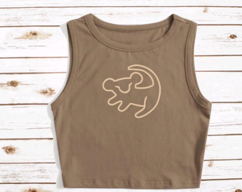 Lion King Croptop Tank Lion Cub Simba Mufasa Disney Shirt Disney Crop Animal Kingdom AK WDW Crop Tank DAK Vacation trip Tee Tan