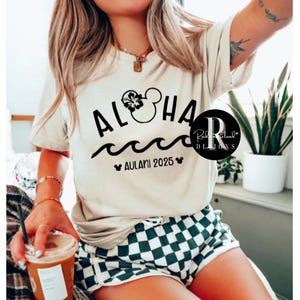 Aloha Aulani Resort Hibiscus Ohana Mickey Minnie Mouse Disney Shirt Hawaiian Family Mahalo Aulani Shave Ice Vacation Shirts 2025