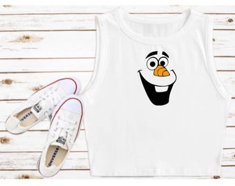 Olaf Croptop Olaf Frozen Disney Crop Tank Top Disneyland Christmas WDW Shirts