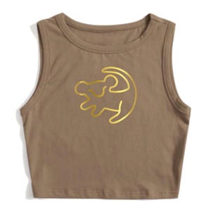 Lion King Croptop Tank Lion Cub Simba Mufasa Disney Shirt Disney Crop Animal Kingdom AK WDW Crop Tank DAK Vacation trip Tee Gold