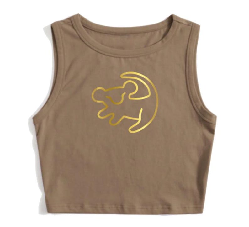 Lion King Croptop Tank Lion Cub Simba Mufasa Disney Shirt Disney Crop Animal Kingdom AK WDW Crop Tank DAK Vacation trip Tee Gold