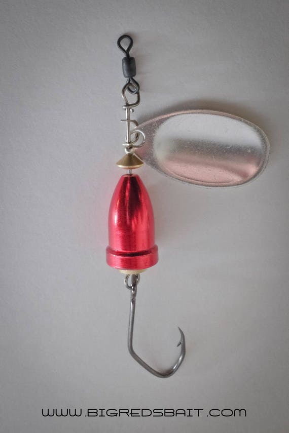 Red Bell body Spinner lure, Fishing Lure, Spinner Bait, Fishing Jig,  Fishing Gift, Mens Gift, Dad Gift, Fishing Accessory, Trout, Salmon