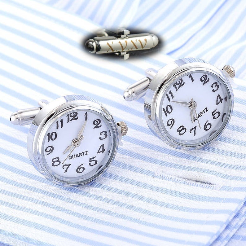 Engraved Cufflinks Watch Cufflinks Clock Steampunk Tick Tock Etsy
