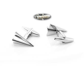personalized Aircraft cufflinks, paper airplane cufflinks, rocket name cufflinks, Christmas gift unique gift lettering Cufflinks