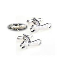 Croissant d’outils argent clé à boutons de manchette manchette liens mécano
