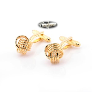 Winding gold cufflinks, knot cufflinks, stereo cufflinks, personalized name cufflinks, Christmas gift unique gift lettering Cufflinks,Silver