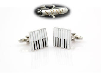Piano cufflinks, Piano Cuff Links,music cufflinks, music gift, Piano Keyboard Cufflinks,custom musical instrument cufflinks