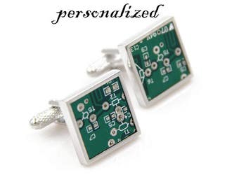 cufflinks for computer geeks,Unique cufflinks, Circuit board Cufflinks, stainless steel,    gift for him, gift for husband