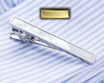 personalised gift for him Custom Groomsmen Tie Clip, Monogram Tie Bar Clip Silver, Engraved Tie Clip, Tie Bar Personalized