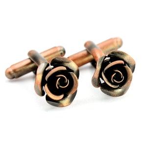 Mens Cufflinks rose gold cufflinks rose cufflinks, wedding anniversary cufflinks, best man cufflinks