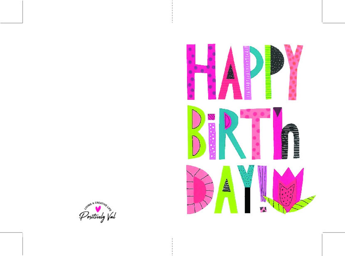 Printable Birthday Card, Printable Card, Digital Download, Digital ...